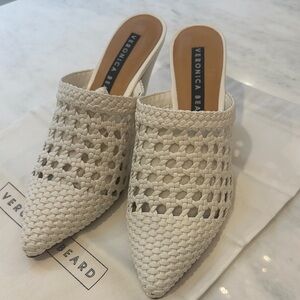 Veronica Beard Jaclyn Basket Weave Mules.